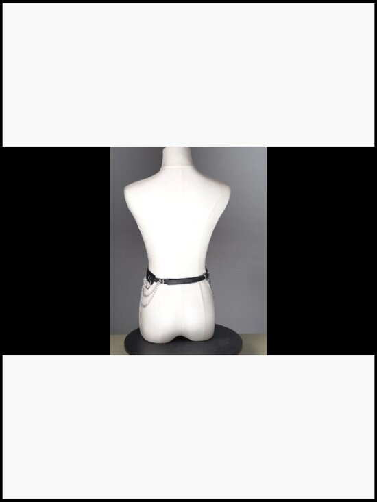 Goth Chain Belt Faux Leather Harness Belt Punk Grunge Waist Accessories main image 5